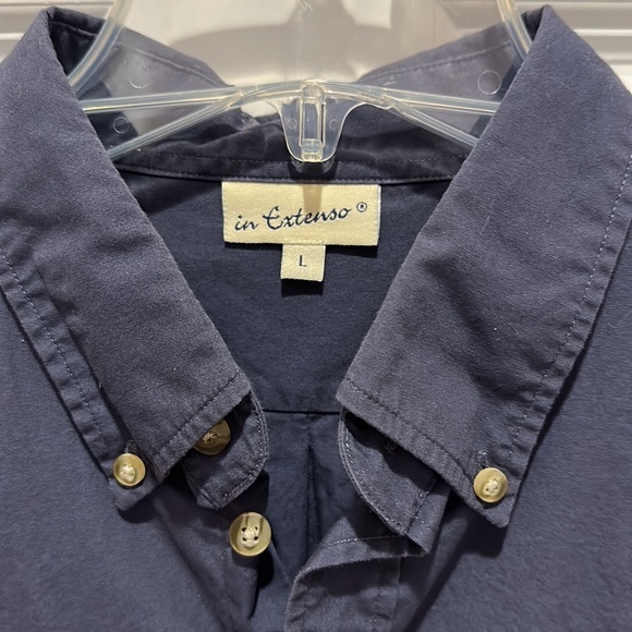 Extenso button down men’s shirt size large in navy blue - Picture 2 of 7
